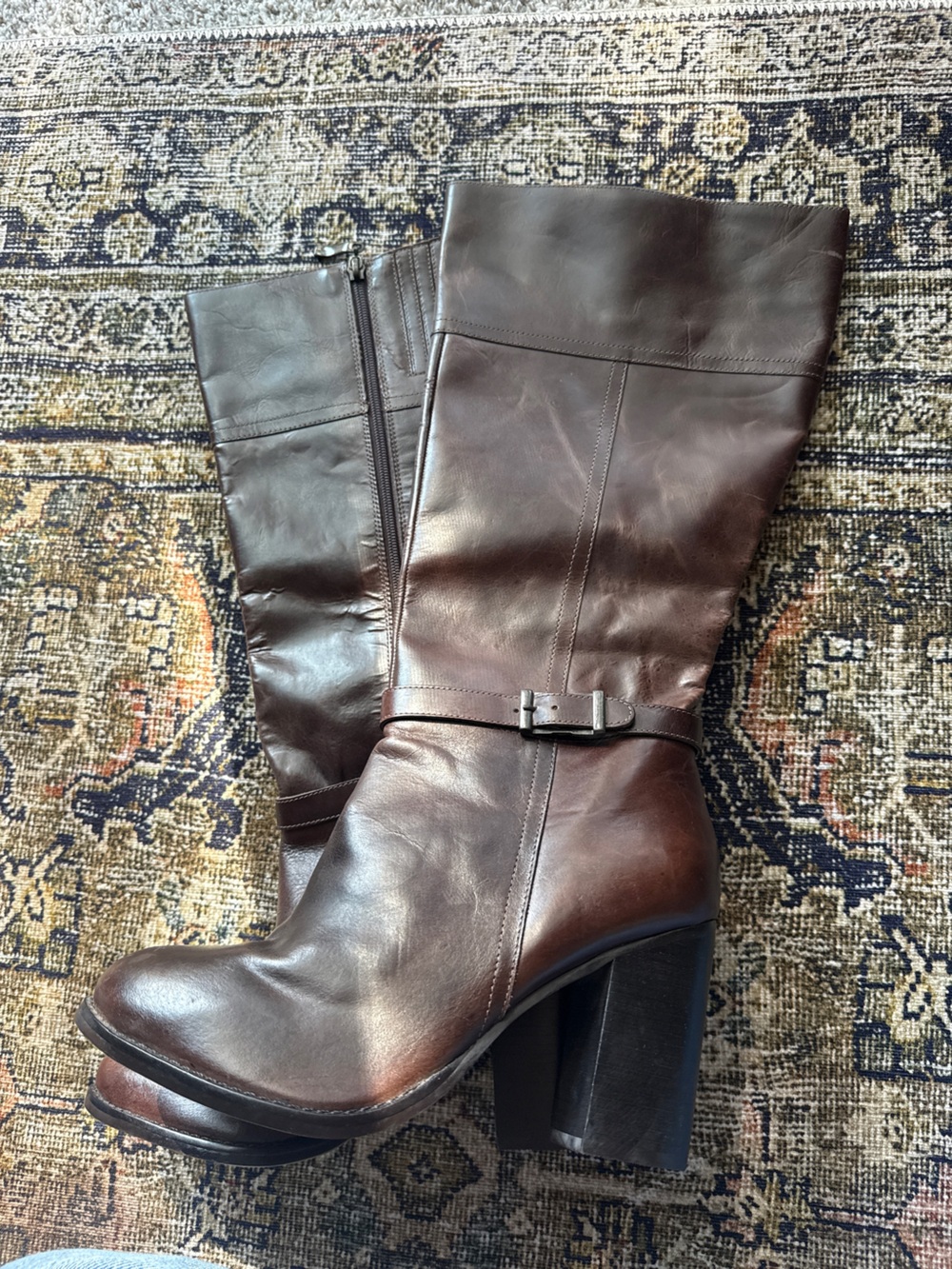 Lane Bryant Dream Cloud Brown Leather Tall Riding Boots Wide Calf 10W NWT